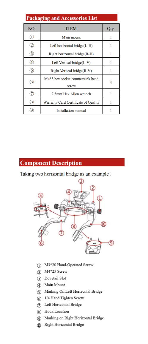 Night Vision Device Support Mount ADNV-FM2 for ADNV-G14SE and ADNV-G14P2